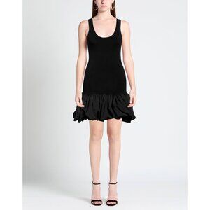 NWT $890 AZ Factory Thebe Magugu Ruffled Stretch Knit Mini Dress Black Sz Small